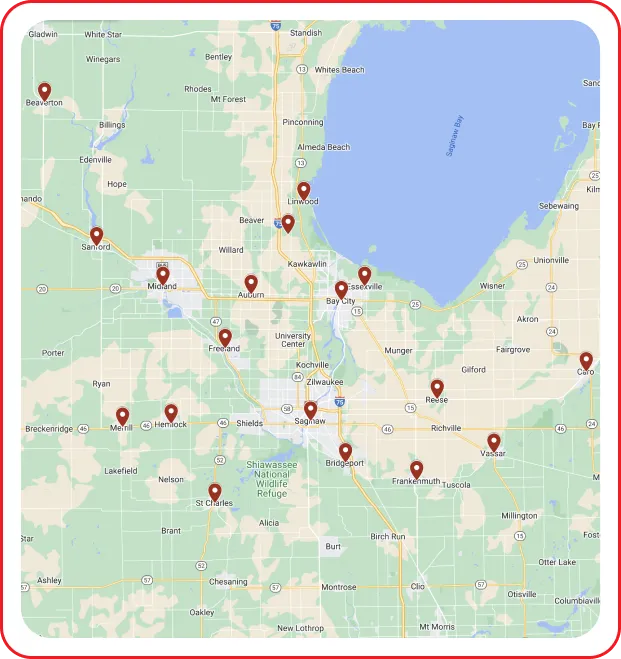 Service Areas Map